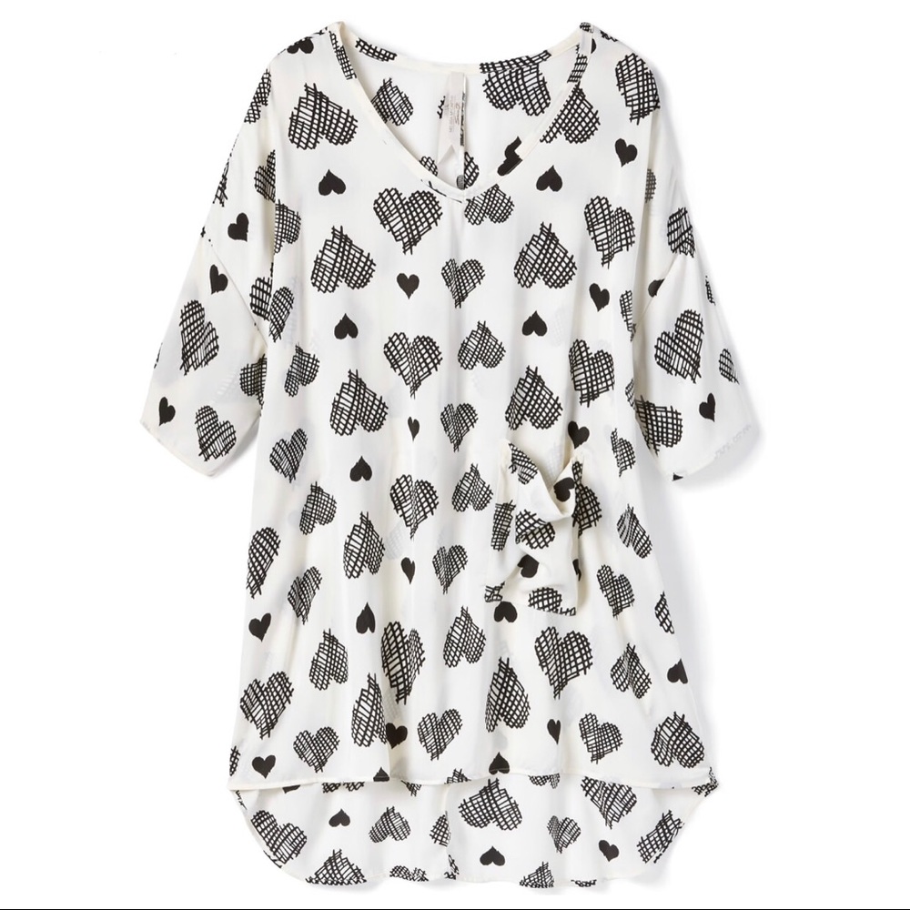 Melissa McCarthy Seven7: printed heart blouse